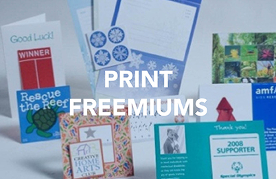 Capital Design used Print Freemiums to help organizations stand out in front of their donors. Print Freemiums are items such as ribbons, magnets, calendars, and cards. Contact Capital Design-Freemiums tody.